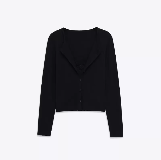 Lace Combination Jacket And Top