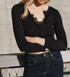 Lace Combination Jacket And Top