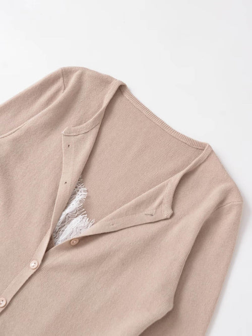 Lace Combination Jacket And Top