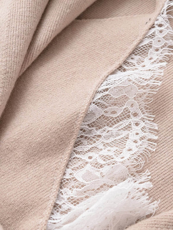 Lace Combination Jacket And Top