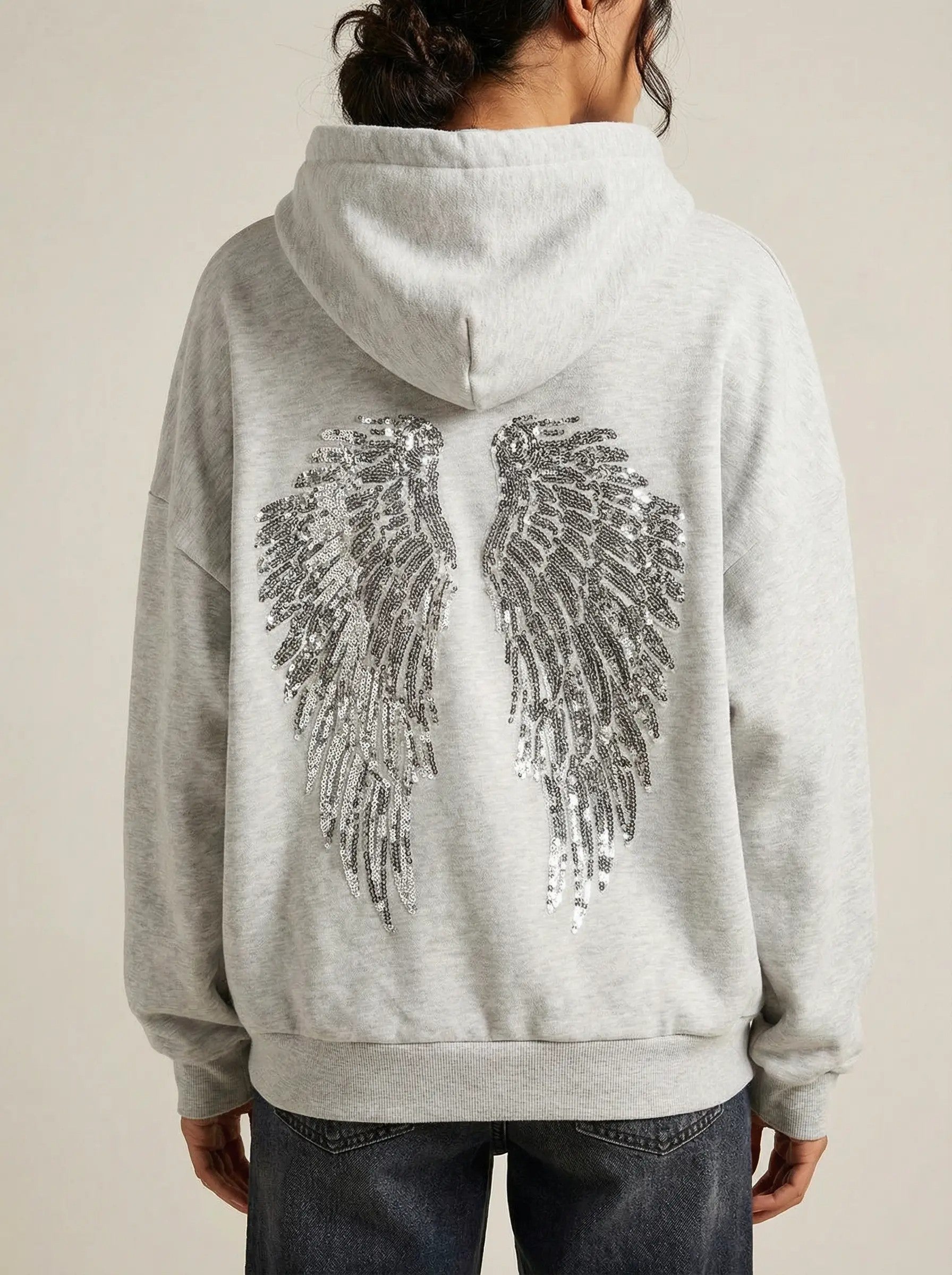 ANGEL WING SEQUINED SWEATSHIRT AND PANTS