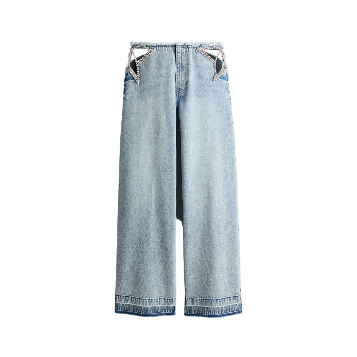 Crystal Fringe Baggy Jeans
