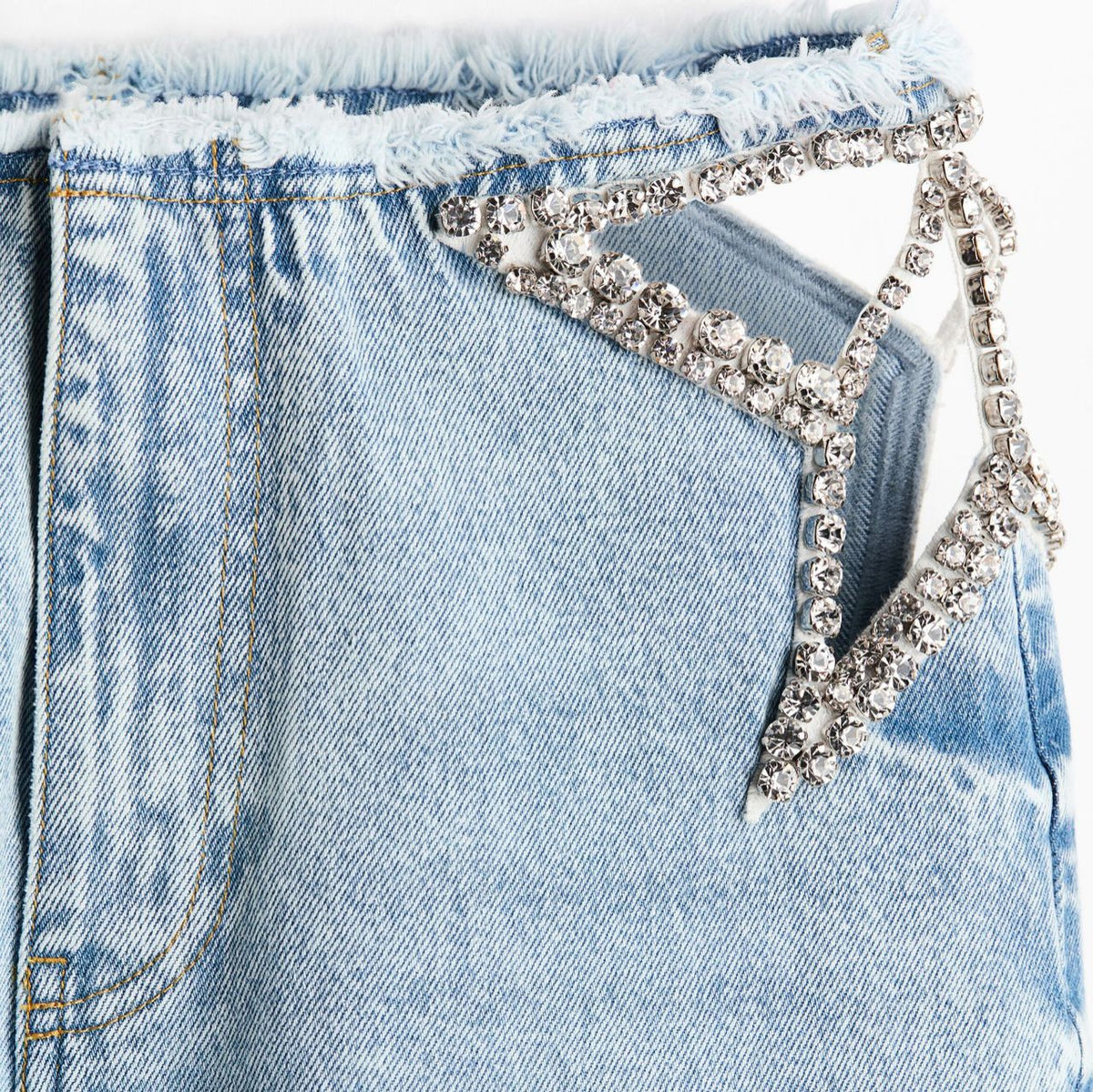 Crystal Fringe Baggy Jeans